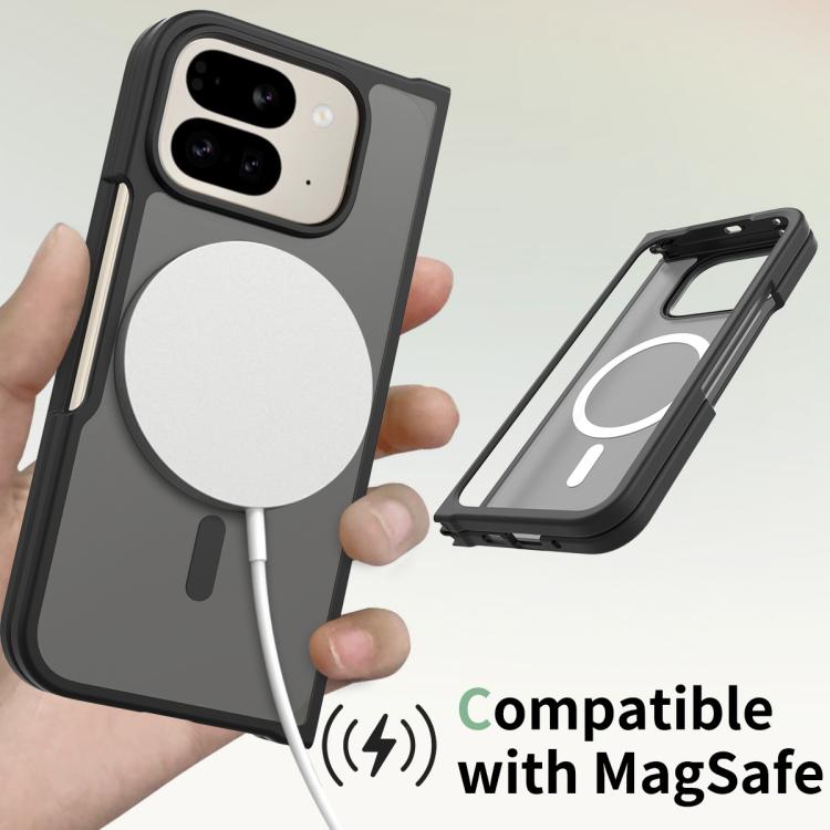 For Google Pixel 10 Pro Fold Skin Feel TPU Hybrid PC MagSafe Phone Case(Black) - Google Cases by buy2fix | Online Shopping UK | buy2fix