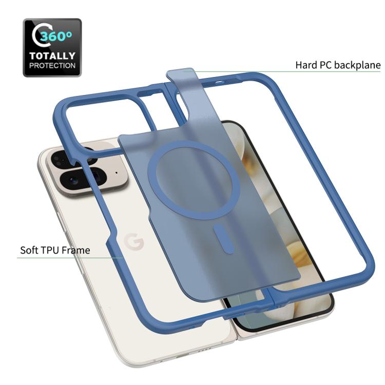 For Google Pixel 10 Pro Fold Skin Feel TPU Hybrid PC MagSafe Phone Case(Blue) - Google Cases by buy2fix | Online Shopping UK | buy2fix
