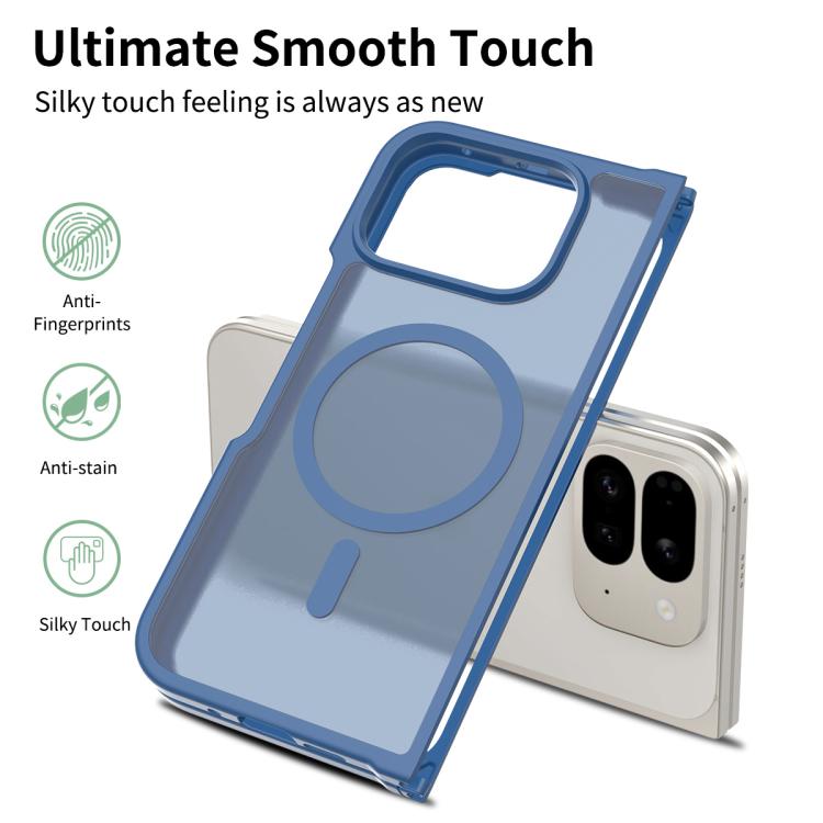 For Google Pixel 10 Pro Fold Skin Feel TPU Hybrid PC MagSafe Phone Case(Blue) - Google Cases by buy2fix | Online Shopping UK | buy2fix