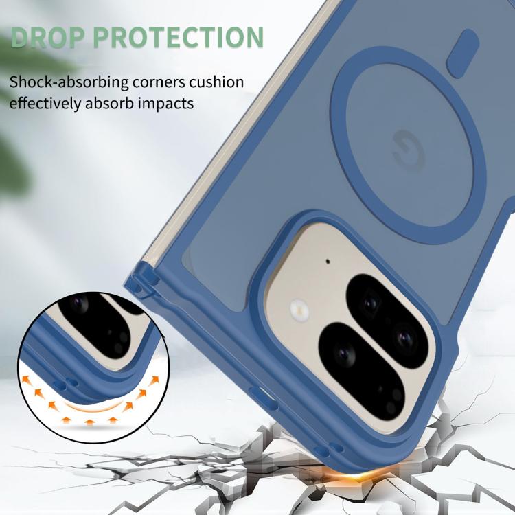 For Google Pixel 10 Pro Fold Skin Feel TPU Hybrid PC MagSafe Phone Case(Blue) - Google Cases by buy2fix | Online Shopping UK | buy2fix