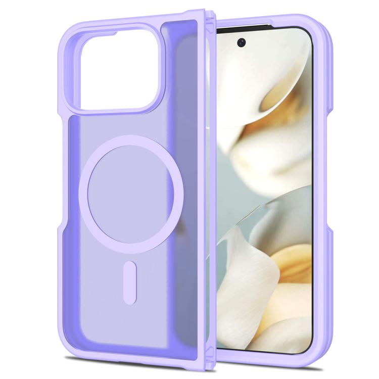 For Google Pixel 10 Pro Fold Skin Feel TPU Hybrid PC MagSafe Phone Case(Purple) - Google Cases by buy2fix | Online Shopping UK | buy2fix