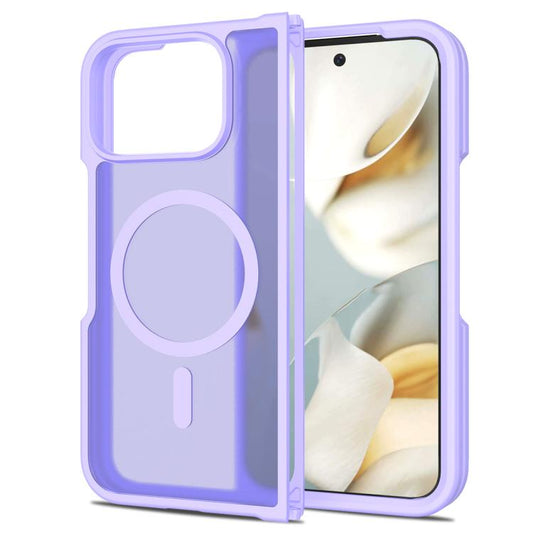 For Google Pixel 10 Pro Fold Skin Feel TPU Hybrid PC MagSafe Phone Case(Purple) - Google Cases by buy2fix | Online Shopping UK | buy2fix