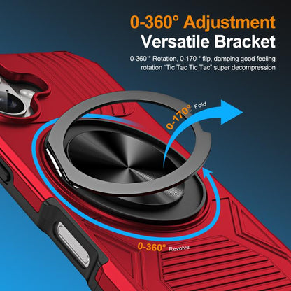 For iPhone 17 Alloy Rotating Holder MagSafe Shockproof Phone Case(Red) - iPhone 17 Cases by buy2fix | Online Shopping UK | buy2fix