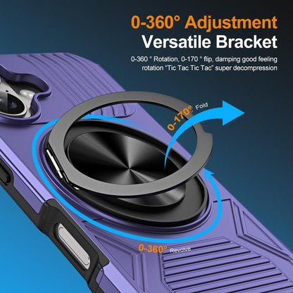 For iPhone 17 Alloy Rotating Holder MagSafe Shockproof Phone Case(Violet) - iPhone 17 Cases by buy2fix | Online Shopping UK | buy2fix