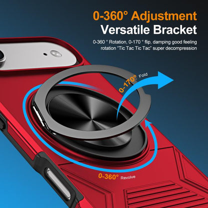 For iPhone Air Alloy Rotating Holder MagSafe Shockproof Phone Case(Red) - iPhone Air Cases by buy2fix | Online Shopping UK | buy2fix