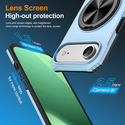 For iPhone Air Alloy Rotating Holder MagSafe Shockproof Phone Case(Sky Blue) - iPhone Air Cases by buy2fix | Online Shopping UK | buy2fix