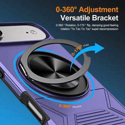 For iPhone Air Alloy Rotating Holder MagSafe Shockproof Phone Case(Violet) - iPhone Air Cases by buy2fix | Online Shopping UK | buy2fix