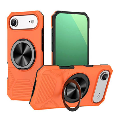 For iPhone Air Alloy Rotating Holder MagSafe Shockproof Phone Case(Orange) - iPhone Air Cases by buy2fix | Online Shopping UK | buy2fix