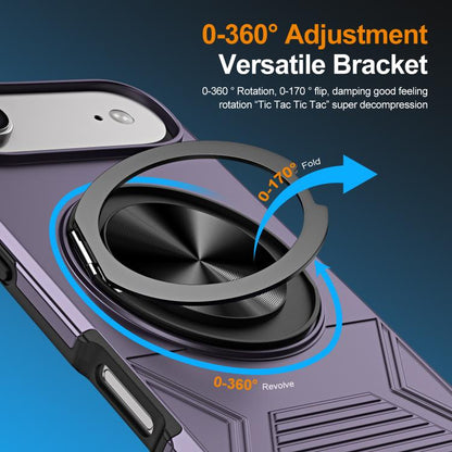 For iPhone Air Alloy Rotating Holder MagSafe Shockproof Phone Case(Dark Purple) - iPhone Air Cases by buy2fix | Online Shopping UK | buy2fix
