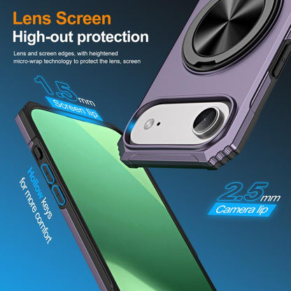 For iPhone Air Alloy Rotating Holder MagSafe Shockproof Phone Case(Dark Purple) - iPhone Air Cases by buy2fix | Online Shopping UK | buy2fix
