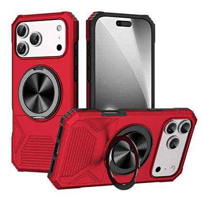 For iPhone 17 Pro Alloy Rotating Holder MagSafe Shockproof Phone Case(Red) - iPhone 17 Pro Cases by buy2fix | Online Shopping UK | buy2fix