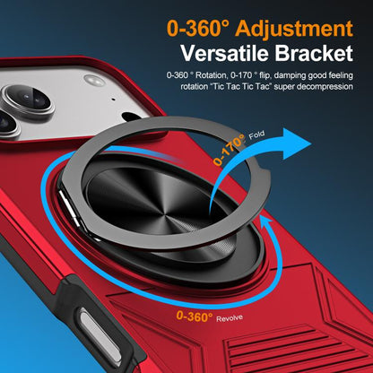 For iPhone 17 Pro Alloy Rotating Holder MagSafe Shockproof Phone Case(Red) - iPhone 17 Pro Cases by buy2fix | Online Shopping UK | buy2fix