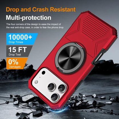 For iPhone 17 Pro Alloy Rotating Holder MagSafe Shockproof Phone Case(Red) - iPhone 17 Pro Cases by buy2fix | Online Shopping UK | buy2fix