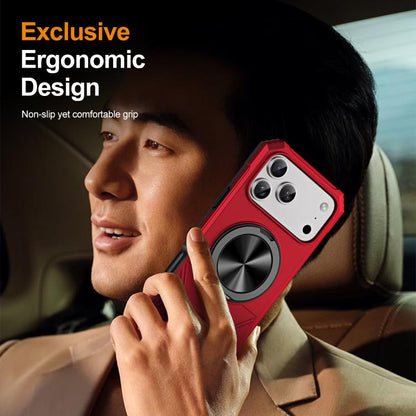 For iPhone 17 Pro Alloy Rotating Holder MagSafe Shockproof Phone Case(Red) - iPhone 17 Pro Cases by buy2fix | Online Shopping UK | buy2fix