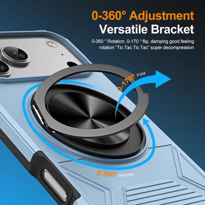 For iPhone 17 Pro Max Alloy Rotating Holder MagSafe Shockproof Phone Case(Sky Blue) - iPhone 17 Pro Max Cases by buy2fix | Online Shopping UK | buy2fix