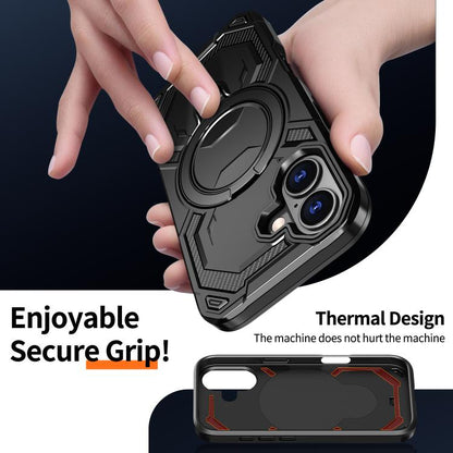 For iPhone 17 Cooling MagSafe Holder Phone Case(Black) - iPhone 17 Cases by buy2fix | Online Shopping UK | buy2fix