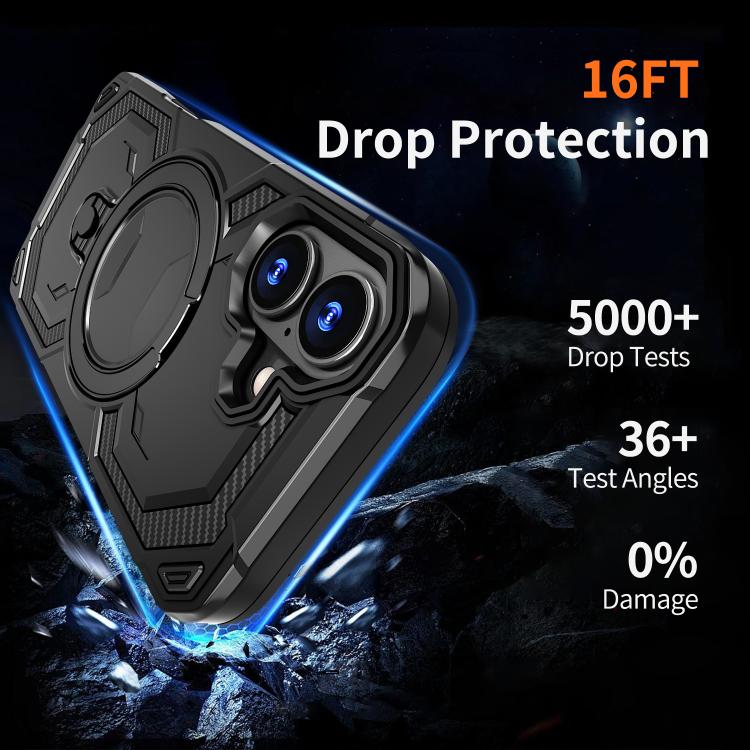 For iPhone 17 Cooling MagSafe Holder Phone Case(Black) - iPhone 17 Cases by buy2fix | Online Shopping UK | buy2fix