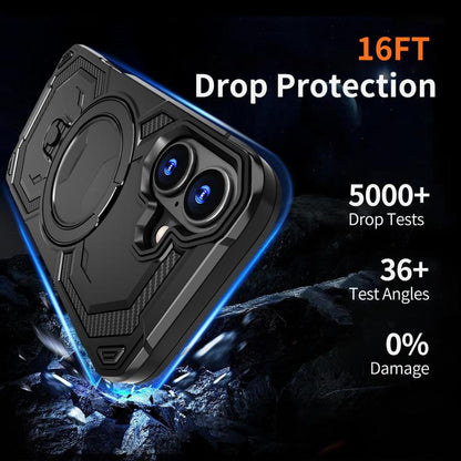 For iPhone 17 Cooling MagSafe Holder Phone Case(Black) - iPhone 17 Cases by buy2fix | Online Shopping UK | buy2fix