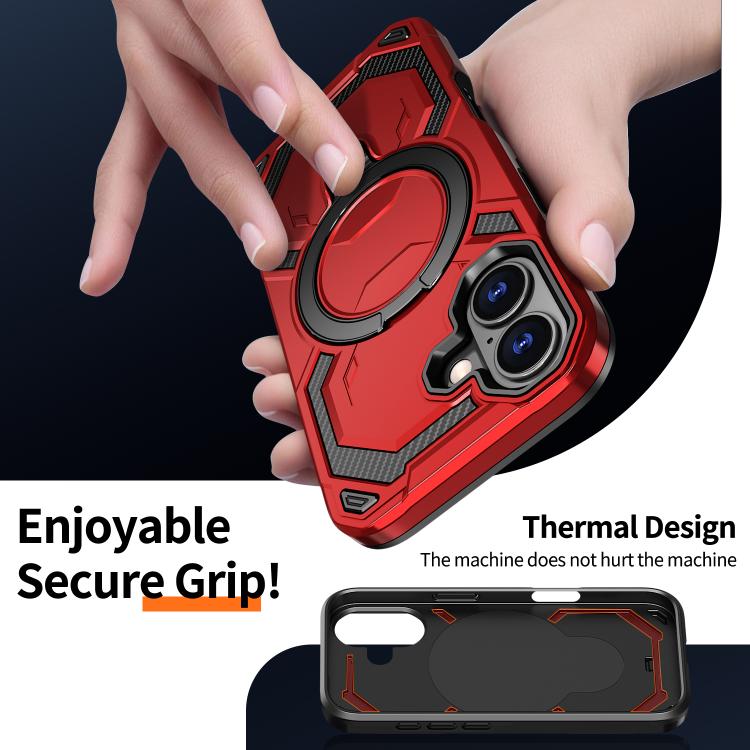 For iPhone 17 Cooling MagSafe Holder Phone Case(Red) - iPhone 17 Cases by buy2fix | Online Shopping UK | buy2fix