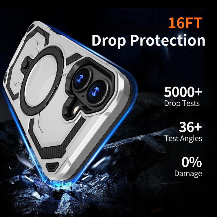 For iPhone 17 Cooling MagSafe Holder Phone Case(Grey) - iPhone 17 Cases by buy2fix | Online Shopping UK | buy2fix