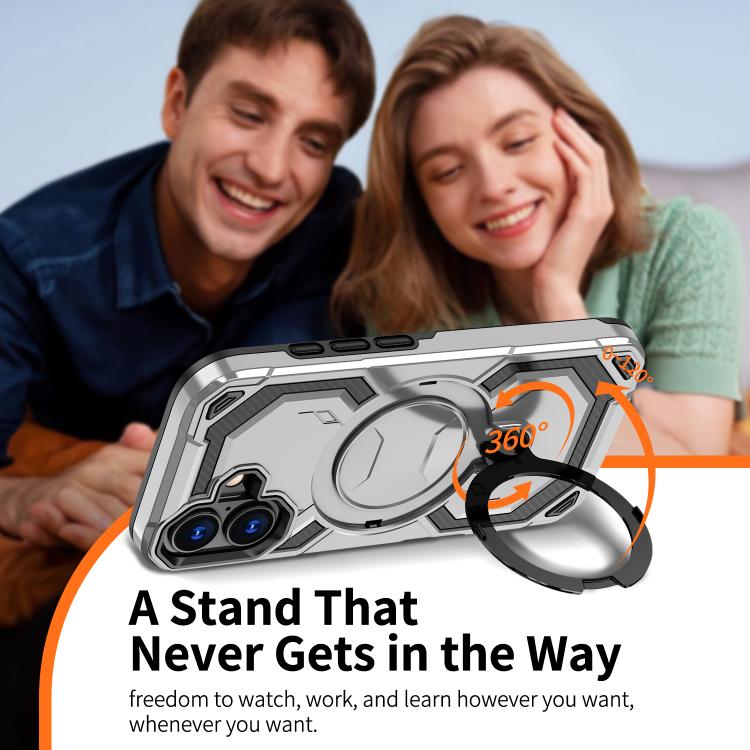 For iPhone 17 Cooling MagSafe Holder Phone Case(Grey) - iPhone 17 Cases by buy2fix | Online Shopping UK | buy2fix