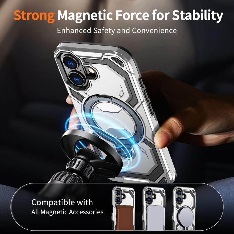 For iPhone 17 Cooling MagSafe Holder Phone Case(Grey) - iPhone 17 Cases by buy2fix | Online Shopping UK | buy2fix