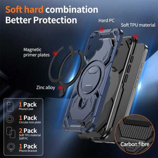 For iPhone 17 Cooling MagSafe Holder Phone Case(Blue) - iPhone 17 Cases by buy2fix | Online Shopping UK | buy2fix