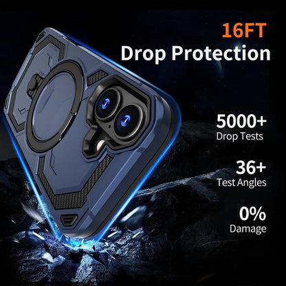 For iPhone 17 Cooling MagSafe Holder Phone Case(Blue) - iPhone 17 Cases by buy2fix | Online Shopping UK | buy2fix