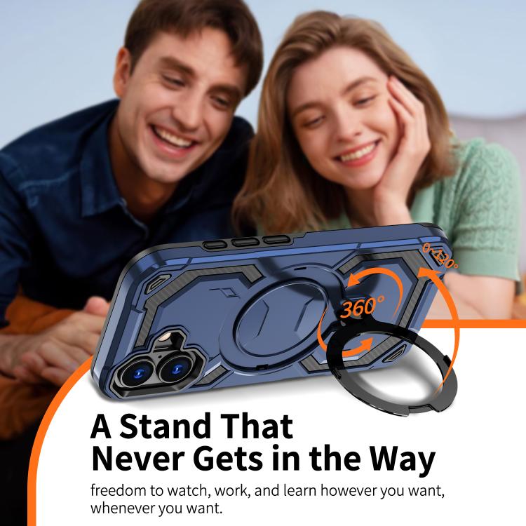 For iPhone 17 Cooling MagSafe Holder Phone Case(Blue) - iPhone 17 Cases by buy2fix | Online Shopping UK | buy2fix