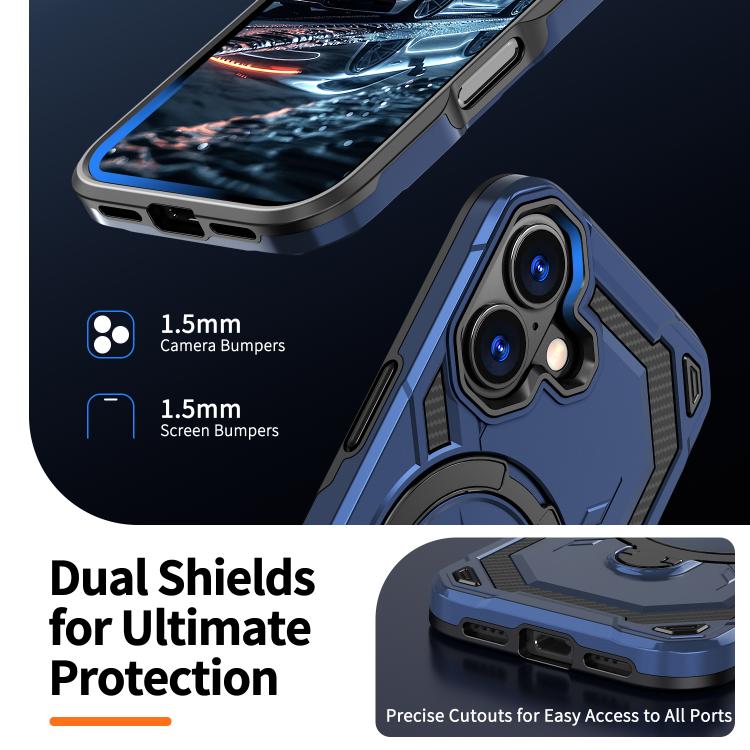 For iPhone 17 Cooling MagSafe Holder Phone Case(Blue) - iPhone 17 Cases by buy2fix | Online Shopping UK | buy2fix