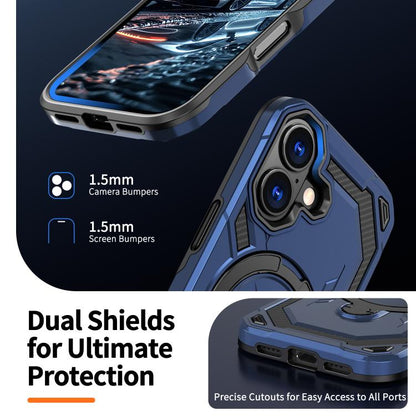 For iPhone 17 Cooling MagSafe Holder Phone Case(Blue) - iPhone 17 Cases by buy2fix | Online Shopping UK | buy2fix