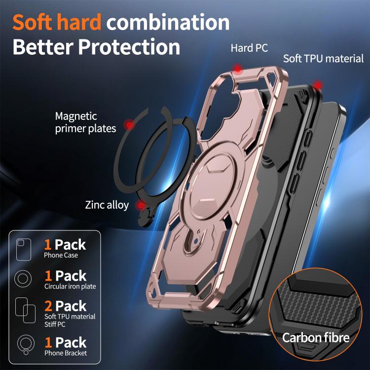 For iPhone 17 Cooling MagSafe Holder Phone Case(Rose Gold) - iPhone 17 Cases by buy2fix | Online Shopping UK | buy2fix