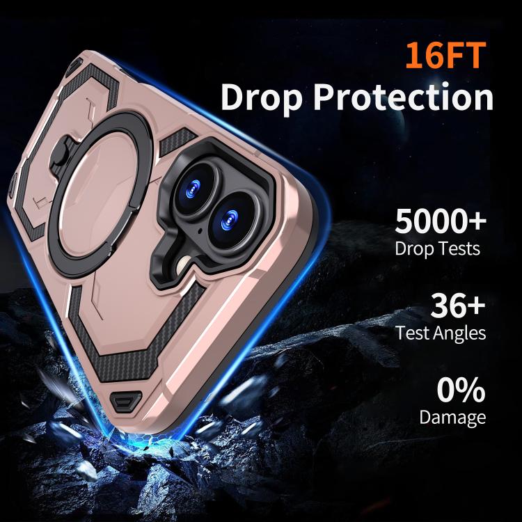 For iPhone 17 Cooling MagSafe Holder Phone Case(Rose Gold) - iPhone 17 Cases by buy2fix | Online Shopping UK | buy2fix