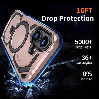 For iPhone 17 Cooling MagSafe Holder Phone Case(Rose Gold) - iPhone 17 Cases by buy2fix | Online Shopping UK | buy2fix