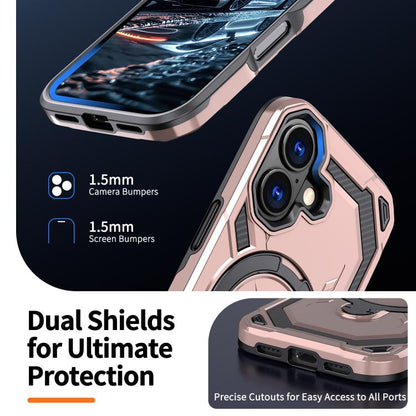 For iPhone 17 Cooling MagSafe Holder Phone Case(Rose Gold) - iPhone 17 Cases by buy2fix | Online Shopping UK | buy2fix