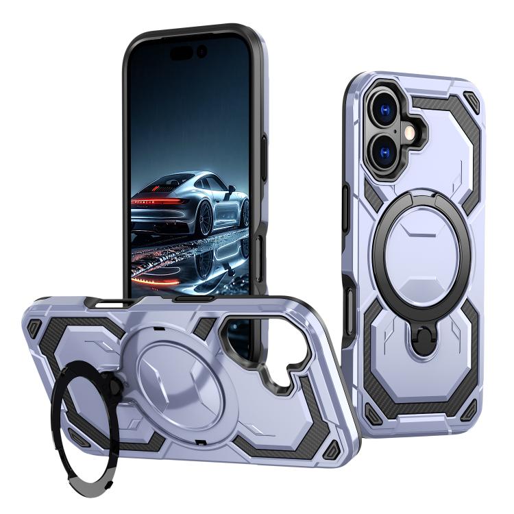 For iPhone 17 Cooling MagSafe Holder Phone Case(Light Purple) - iPhone 17 Cases by buy2fix | Online Shopping UK | buy2fix