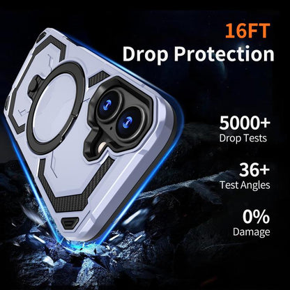 For iPhone 17 Cooling MagSafe Holder Phone Case(Light Purple) - iPhone 17 Cases by buy2fix | Online Shopping UK | buy2fix