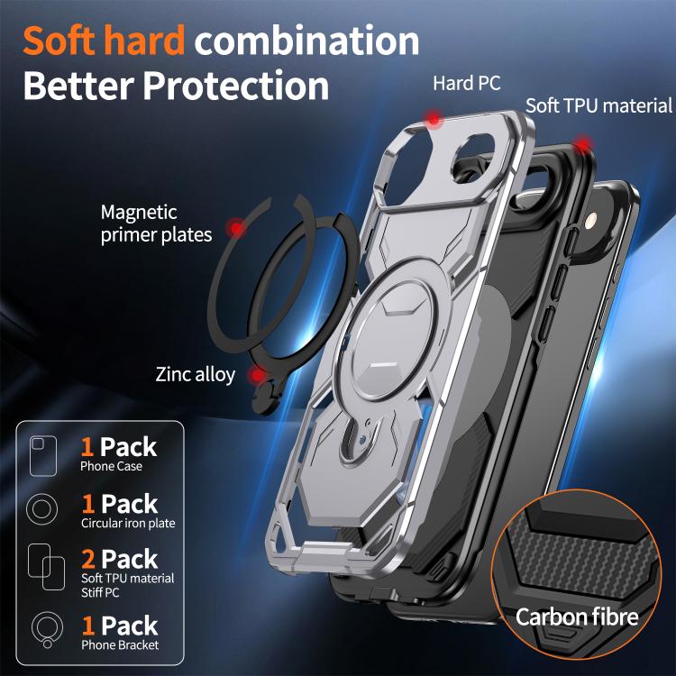 For iPhone Air Cooling MagSafe Holder Phone Case(Grey) - iPhone Air Cases by buy2fix | Online Shopping UK | buy2fix