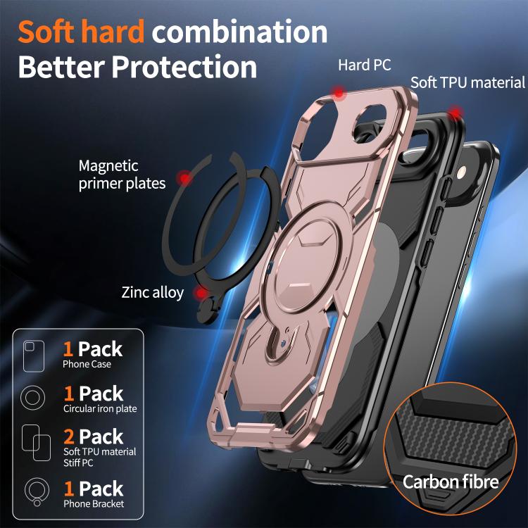 For iPhone Air Cooling MagSafe Holder Phone Case(Rose Gold) - iPhone Air Cases by buy2fix | Online Shopping UK | buy2fix