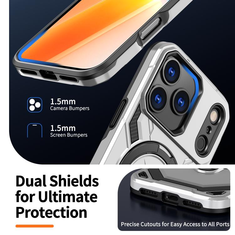 For iPhone 17 Pro Cooling MagSafe Holder Phone Case(Grey) - iPhone 17 Pro Cases by buy2fix | Online Shopping UK | buy2fix