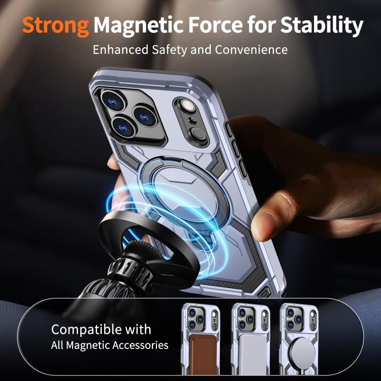 For iPhone 17 Pro Cooling MagSafe Holder Phone Case(Light Purple) - iPhone 17 Pro Cases by buy2fix | Online Shopping UK | buy2fix