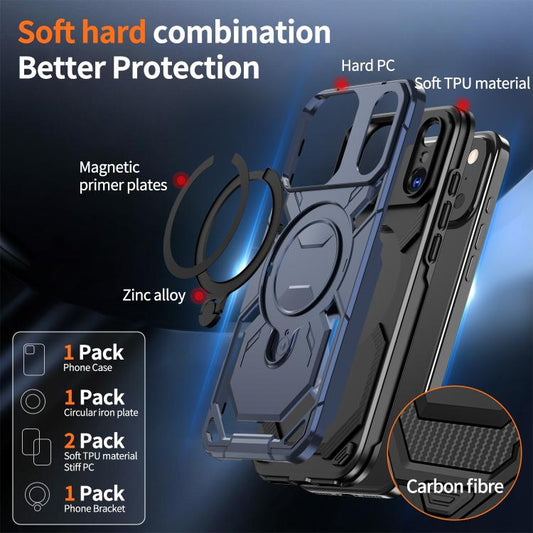 For iPhone 17 Pro Max Cooling MagSafe Holder Phone Case(Blue) - iPhone 17 Pro Max Cases by buy2fix | Online Shopping UK | buy2fix