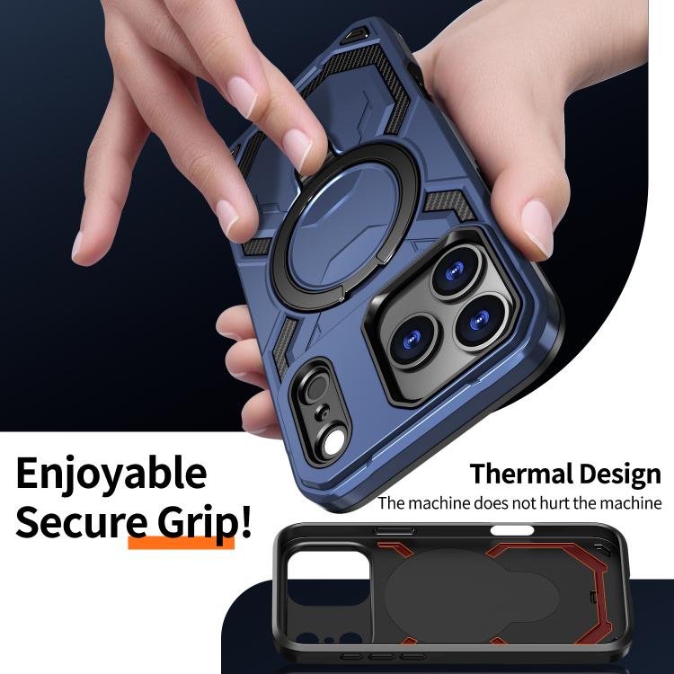 For iPhone 17 Pro Max Cooling MagSafe Holder Phone Case(Blue) - iPhone 17 Pro Max Cases by buy2fix | Online Shopping UK | buy2fix