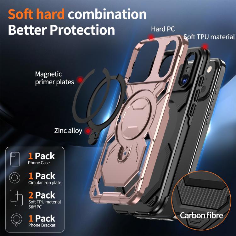 For iPhone 17 Pro Max Cooling MagSafe Holder Phone Case(Rose Gold) - iPhone 17 Pro Max Cases by buy2fix | Online Shopping UK | buy2fix