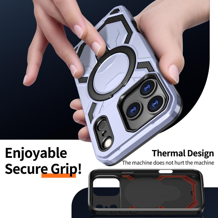 For iPhone 17 Pro Max Cooling MagSafe Holder Phone Case(Light Purple) - iPhone 17 Pro Max Cases by buy2fix | Online Shopping UK | buy2fix