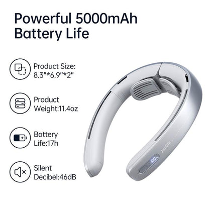 JisuLife FA45 100-speed Dual Turbo Portable Neck Fan Pro1(Silver) - Electric Fans by Jisulife | Online Shopping UK | buy2fix