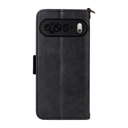 For Google Pixel 10 Pro XL / 9 Pro XL Multi-card Slots Crossbody Cowhide Leather Phone Case(Black) - Google Cases by buy2fix | Online Shopping UK | buy2fix