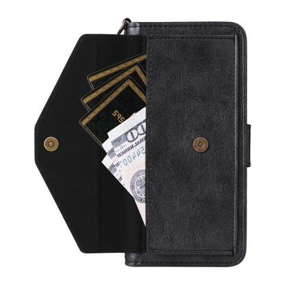 For Google Pixel 10 Pro XL / 9 Pro XL Multi-card Slots Crossbody Cowhide Leather Phone Case(Black) - Google Cases by buy2fix | Online Shopping UK | buy2fix