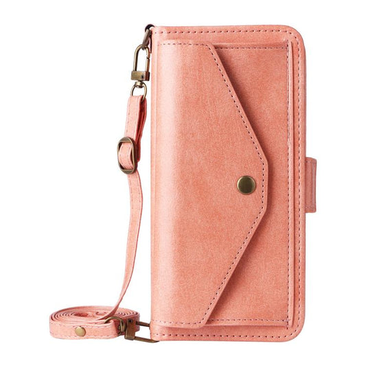 For Google Pixel 10 Pro XL / 9 Pro XL Multi-card Slots Crossbody Cowhide Leather Phone Case(Pink) - Google Cases by buy2fix | Online Shopping UK | buy2fix