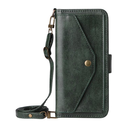 For Google Pixel 10 Pro XL / 9 Pro XL Multi-card Slots Crossbody Cowhide Leather Phone Case(Green) - Google Cases by buy2fix | Online Shopping UK | buy2fix